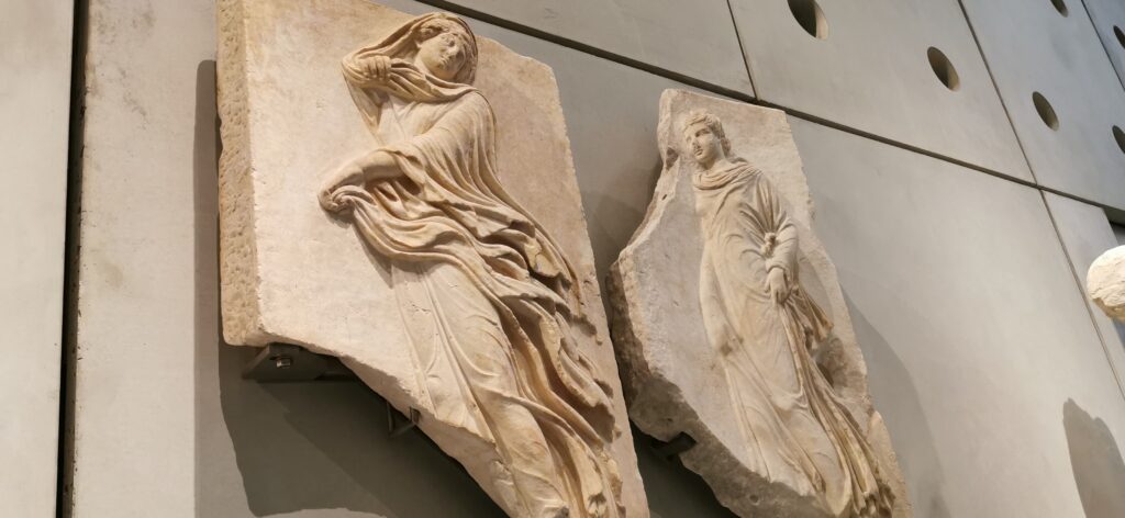 Dancing Girls at the Dionysos Theatre, Acropolis Museum, Nov, 1019. Photo by Mira Noltenius.